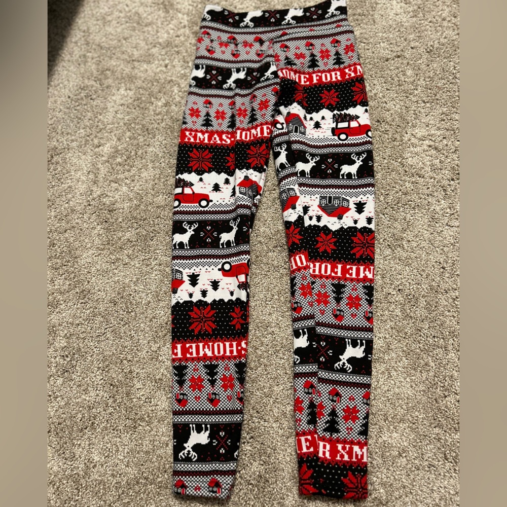 No Boundaries Holiday Fleece Lined Leggings Junior Size Small
